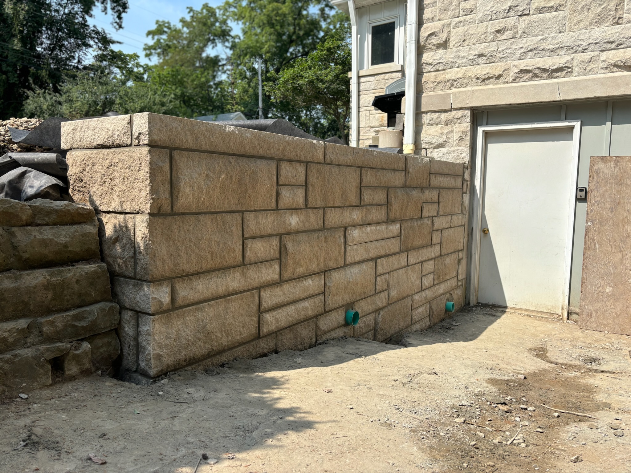 Outdoor Masonry Wall Renovation — after